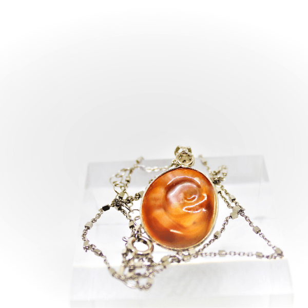 Amuleto occhio di santa lucia, argento rodiato con catenina Gioielleria Mele