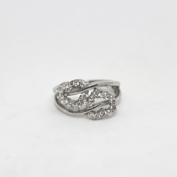 Anello cuori in argento rodiato 925% con zirconi Gioielleria Mele