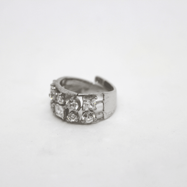 Anello riviera argento rodiato 925% con zirconi e fantasia Gioielleria Mele