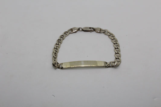 Bracciale MagliaTravertino tondo con piastra, argento Gioielleria Mele