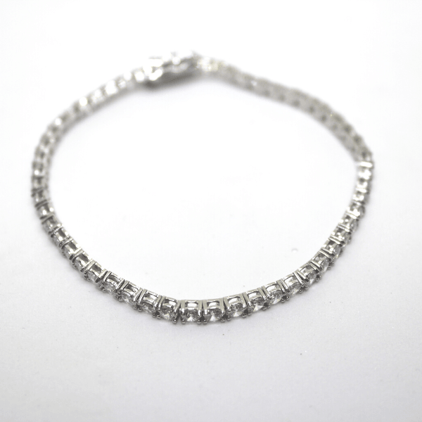 Bracciale Tennis in argento rodiato con zirconi Gioielleria Mele
