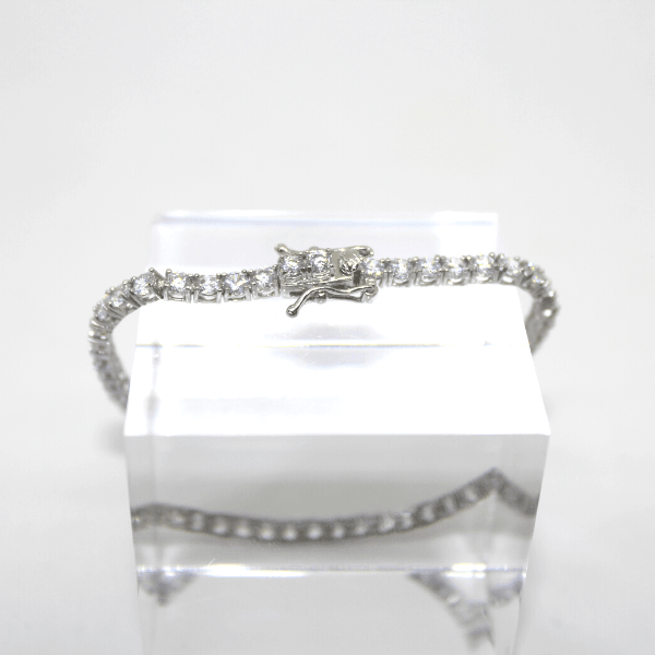 Bracciale Tennis in argento rodiato con zirconi Gioielleria Mele