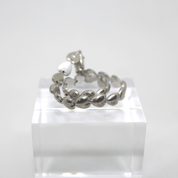 Bracciale a cuori infilati in argento rodiato Gioielleria Mele