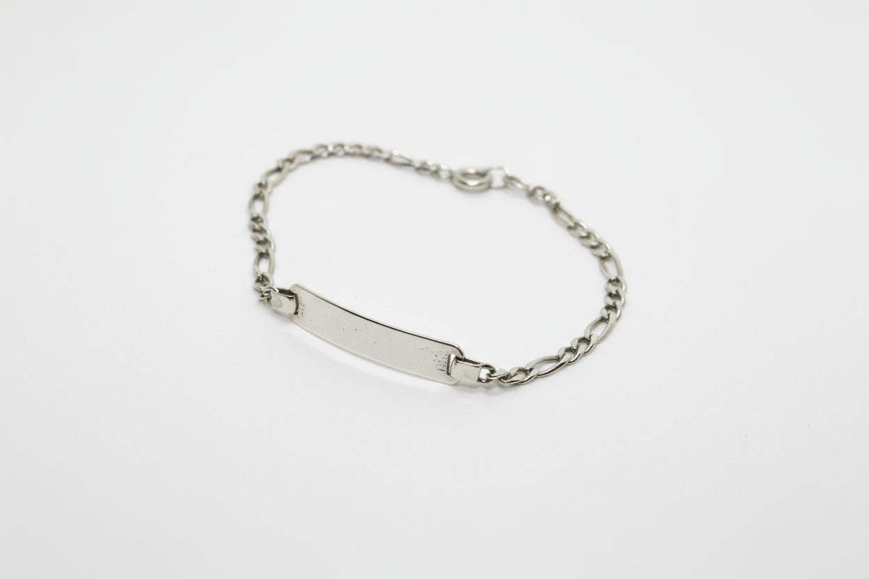 Bracciale classico con piastra in argento e incisione personalizzata Gioielleria Mele