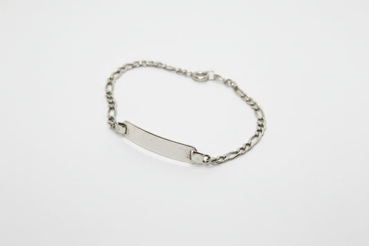 Bracciale classico con piastra in argento e incisione personalizzata Gioielleria Mele