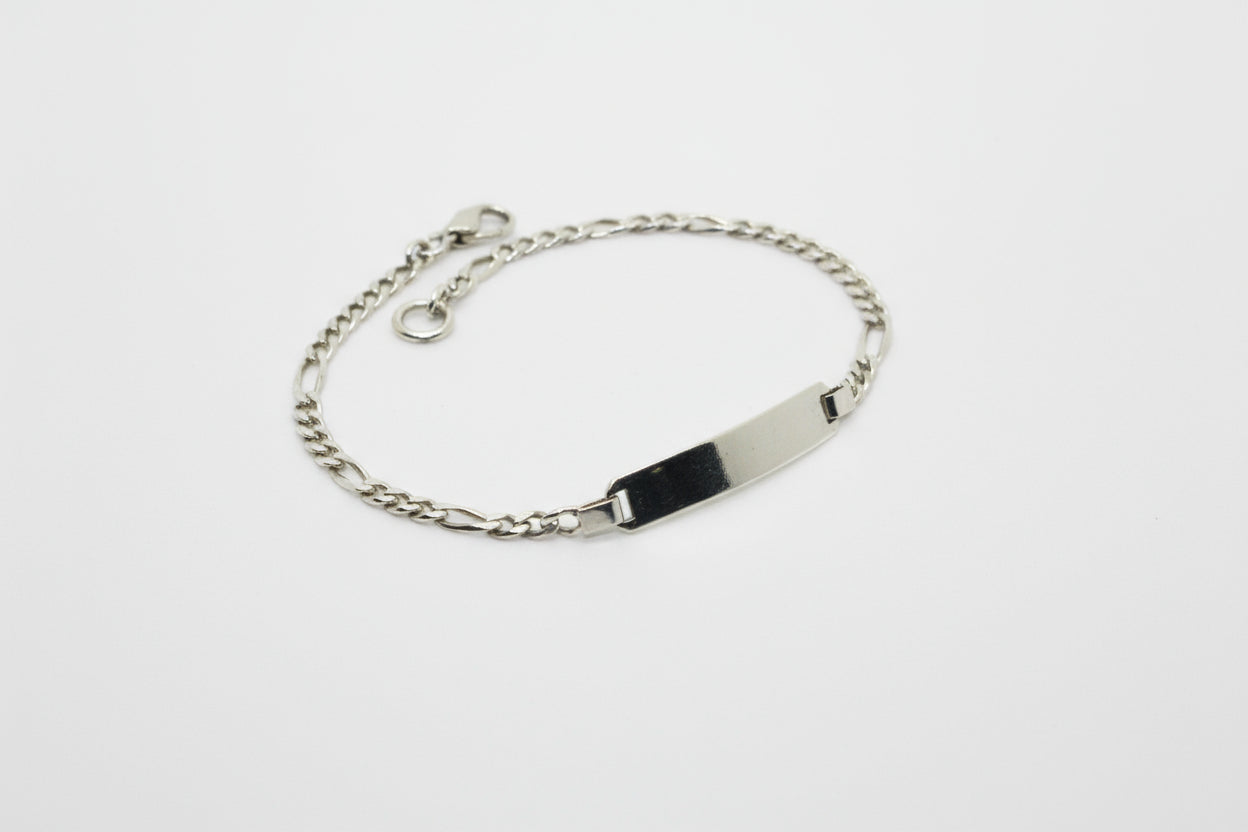 Bracciale classico con piastra in argento e incisione personalizzata Gioielleria Mele
