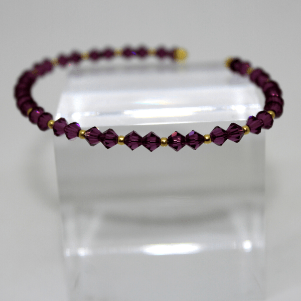 Bracciale con Svarowski ametistati in oro Gioielleria Mele