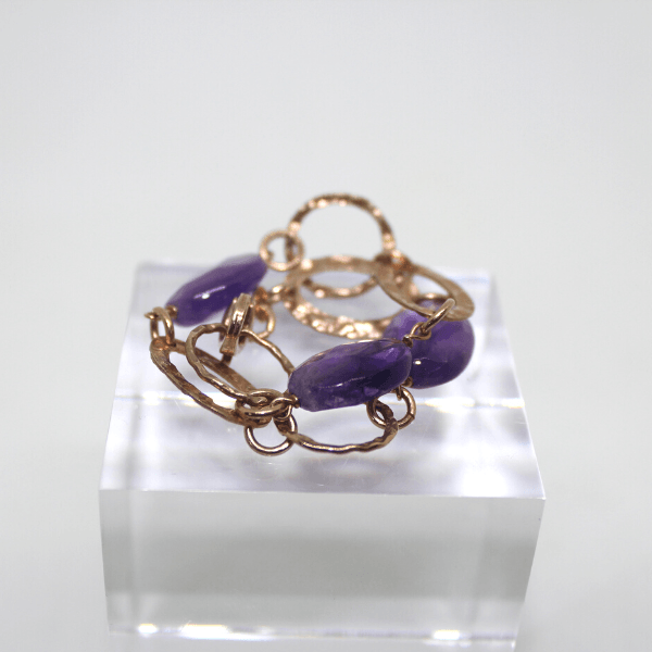 Bracciale con doratura rosa e ametiste in argento Gioielleria Mele