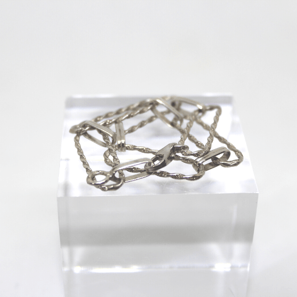 Bracciale maglia a filo ritorto in argento bianco Gioielleria Mele