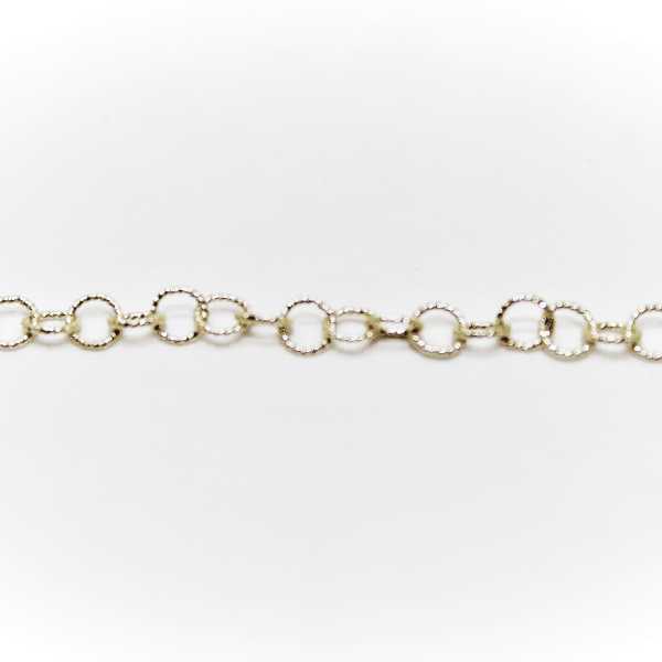 Catena in argento bianco filo ritorto maglia tonda Gioielleria Mele