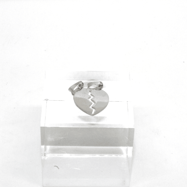 Ciondolo cuore spezzato in argento rodiato Gioielleria Mele