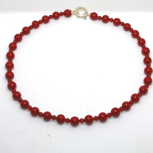 Collana con madre perla, tinta rossa e corniola in argento Gioielleria Mele