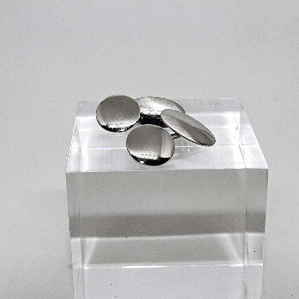 Gemelli tondi e ovali, liscio e satinato, argento Gioielleria Mele