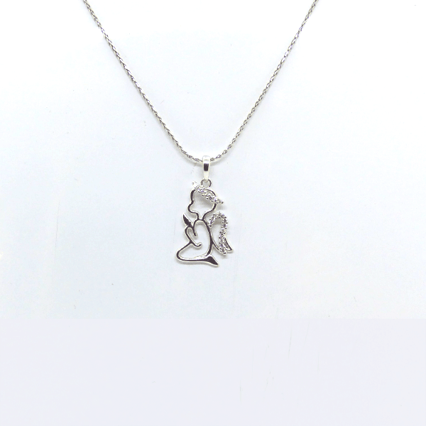 Girocollo da donna in oro bianco con zirconi Gioielleria Mele