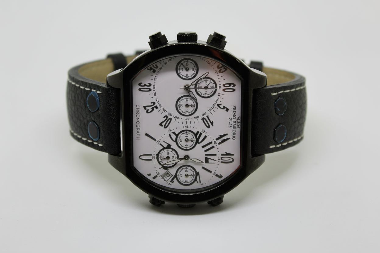 Orologio M&M, cronografo da uomo in pelle di vitello Gioielleria Mele