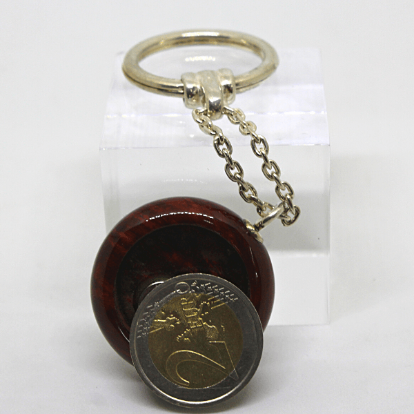 Portachiavi con anello e catena in argento con porta moneta Gioielleria Mele