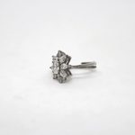 Anello a fiore in argento rodiato con zirconi Gioielleria Mele