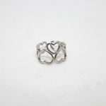 Anello con cuori filiformi argento rodiato 925% Gioielleria Mele