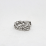 Anello cuori in argento rodiato 925% con zirconi Gioielleria Mele
