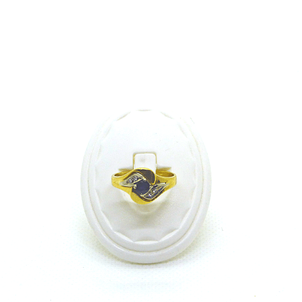 Anello da donna in oro con diamanti e zaffiro Gioielleria Mele