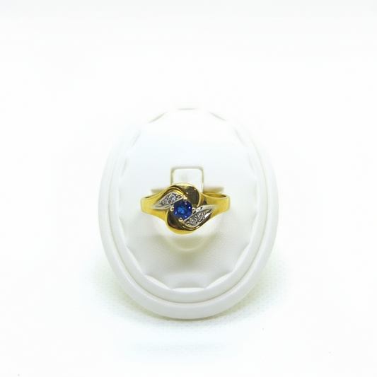 Gioielleria Mele Anello da donna in oro con diamanti e zaffiro Gioielleria Mele