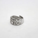 Anello riviera argento rodiato 925% con zirconi e fantasia Gioielleria Mele