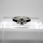 Anello solitario argento bianco con zircone carè 925% Gioielleria Mele
