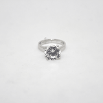 Anello solitario modello valentino argento rodiato  con zircone taglio brillante Gioielleria Mele