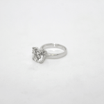 Anello solitario modello valentino argento rodiato  con zircone taglio brillante Gioielleria Mele