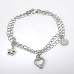 Bracciale con ciondoli in argento rodiato 925% Gioielleria Mele