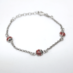 Bracciale con coccinelle in argento rodiato 925% Gioielleria Mele