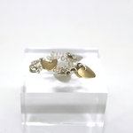 Bracciale con cuori rodiati e dorati argento in bianco Gioielleria Mele