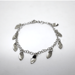 Bracciale con pendenti a foglie in argento rodiato Gioielleria Mele