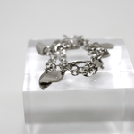 Bracciale con pendenti a foglie in argento rodiato Gioielleria Mele