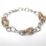 Bracciale in oro rosa e argento bianco Gioielleria Mele