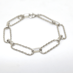 Bracciale maglia a filo ritorto in argento bianco Gioielleria Mele