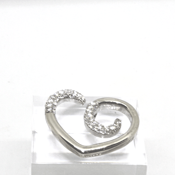 Ciondolo cuore argento rodiato con zirconi montati a pave Gioielleria Mele