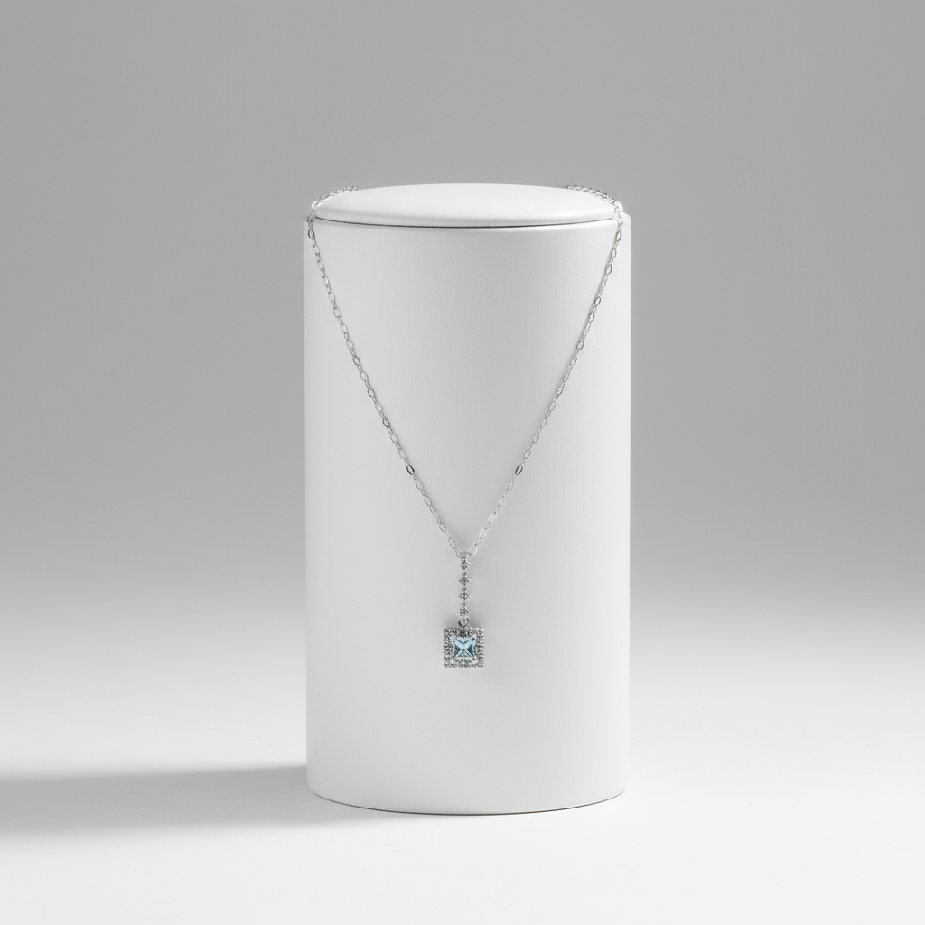 Gioielleria Mele Girocollo da donna in oro con zirconi, acqua marina Gioielleria Mele