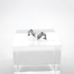 Orecchini delfino in argento rodiato con zirconi bianco e nero Gioielleria Mele