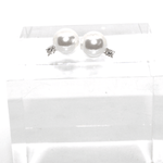 Orecchini in argento rodiato con perla sintetica e zirconi Gioielleria Mele