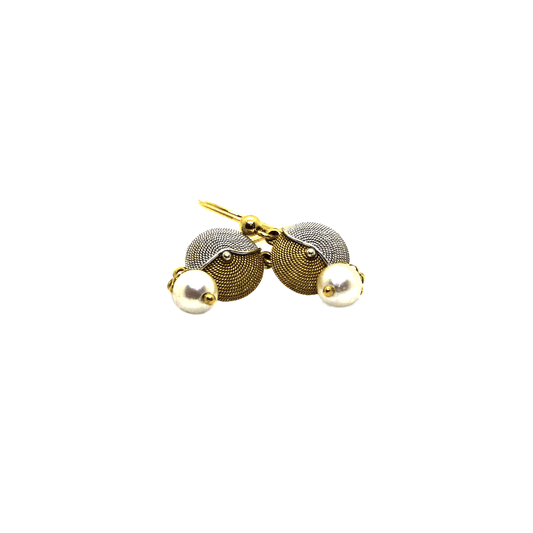 Orecchini in filigrana sarda in oro con corbula e perla Gioielleria Mele