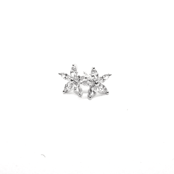 Orecchini stella in argento rodiato con zirconi a navet Gioielleria Mele